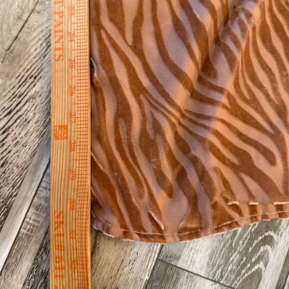 Pretty Little Thing Mocha Burnout Zebra Devore Cup Wide Leg Jumpsuit Sz 22 NEW - Picture 15 of 15